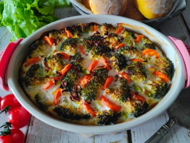 Рыбная запеканка с овощами