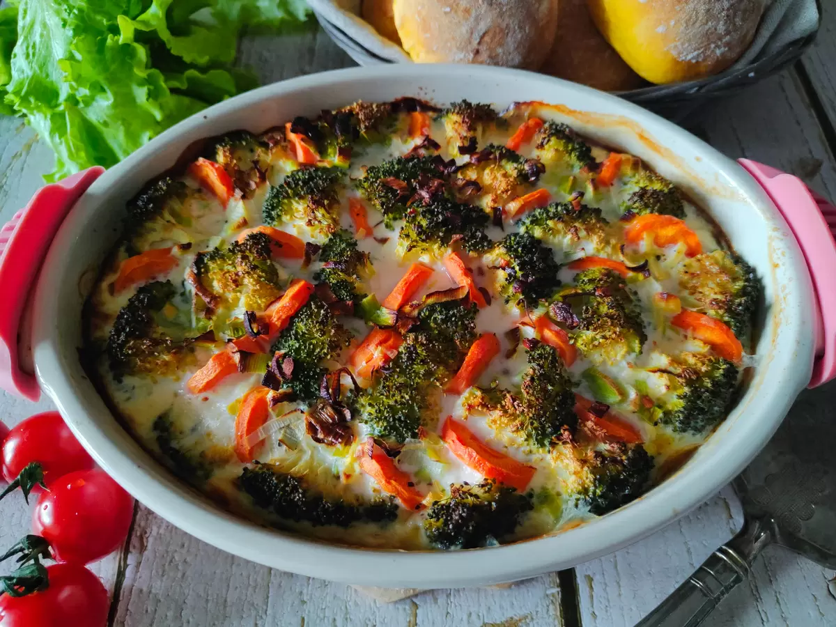 Рыбная запеканка с овощами